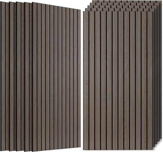 10 Pack Acoustic Panel, 47.2”x23.6” Acoustic Panels for Wall, Decorative Large Acoustic Panels with Wood Finish, for Office,Home Theater,Studio,Living Room, Walnut