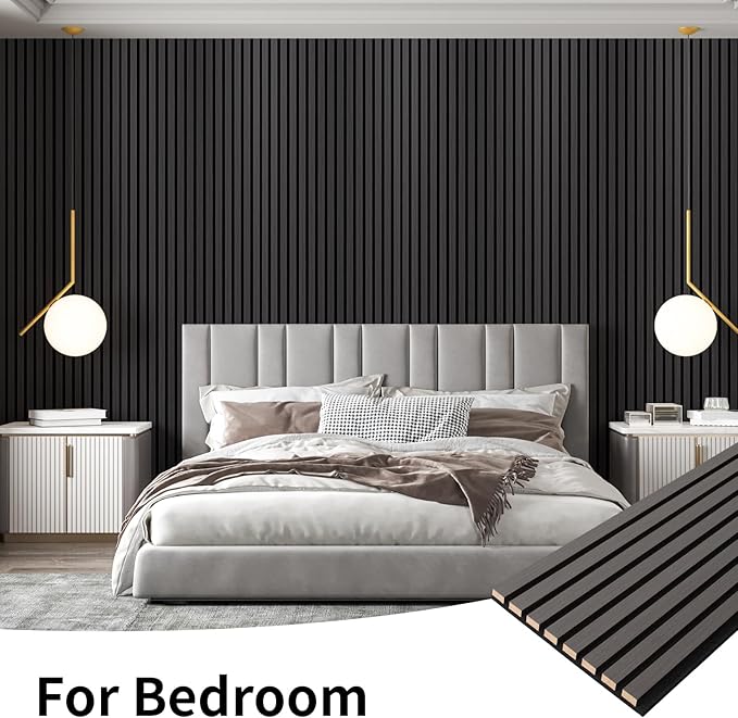 Art3dwallpanels Wood Slat Wall Panel, 108'' x 13'' Wood Panels for Wall 2 Pack 3D Soundproof Wall Panels, Large Acoustic Panels for Interior Ceiling and Wall Decor Noise Reduction,Smoky Wood