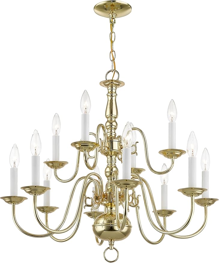 Livex Lighting 5012-02 Williamsburgh 2-Light Wall Sconce, Polished Brass