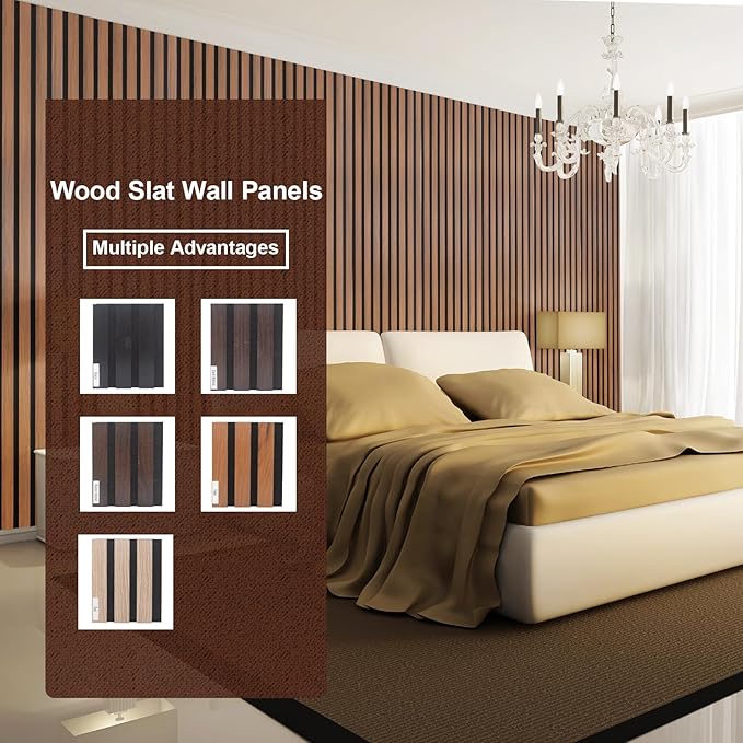 NeatiEase Wood Panels for Wall Color Samples Pack, Soundproof Wood Slat Wall Panel for Interior Wall Decor Noise Cancelling