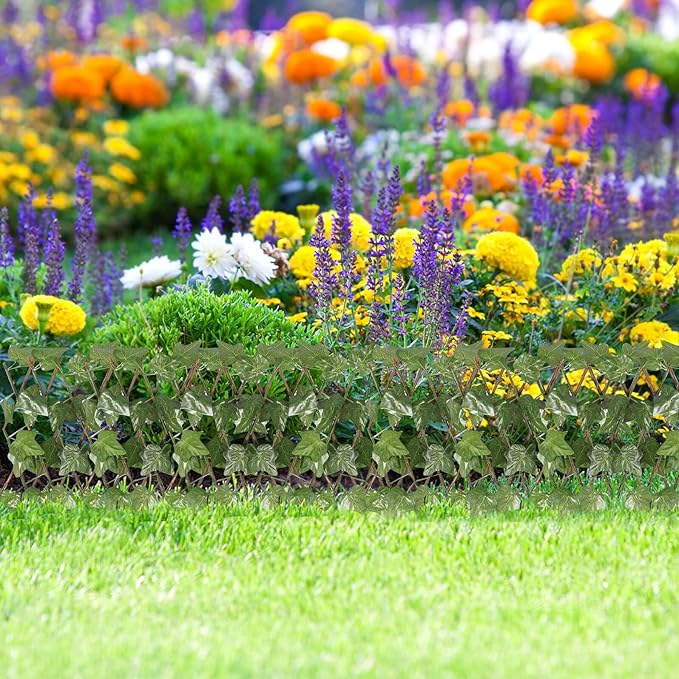 COHEALI Artificial Expandable Privacy Fence with Vivid Faux Green Leaves Wall Panel for Balcony Patio Garden Home Decoration Weather-Resistant Trellis Screen Protector