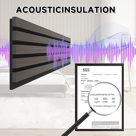 2 Pack Wood Slat Wall Wood Paneling,95 x 8 in Soundpoof Wooden Engineered Wooden Slat Wall Panels,Stylish Acoustic Wall Panels for Interior Walls Decor with Felt Backing,Black-Brown