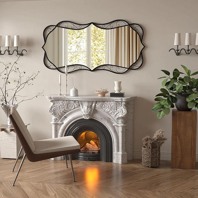 Bathroom Black Wall Mirror: 30"x60" Modern Large Mirror for Wall - Vertical or Horizontal Hanging - Home Decor for Living Room/Entryway/Fireplace/Hallway