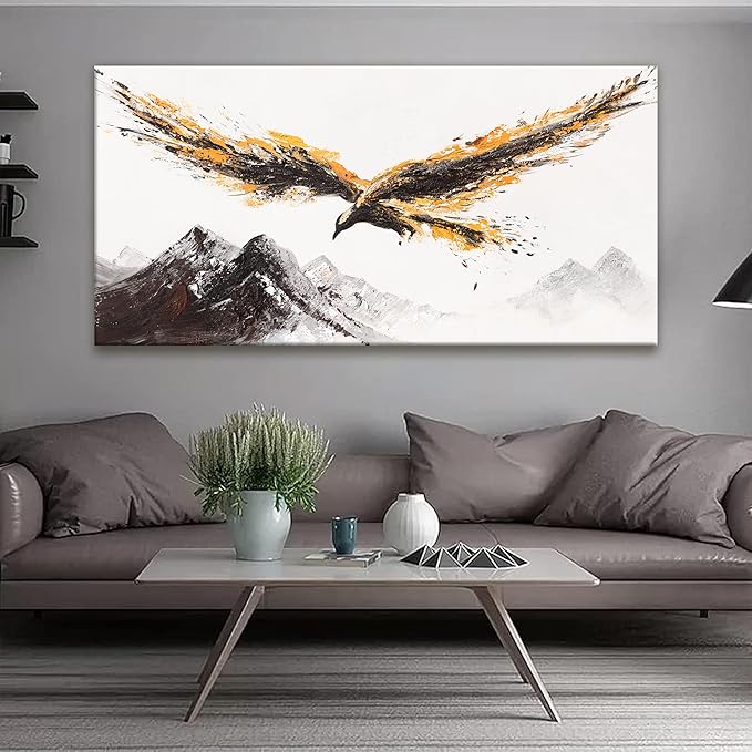 Large Canvas Wall Art Decor Painting Of Nature Animal Eagle Wall Art Living Room Painting Prints Picture Of Flying Eagle Print Canvas Picture For Bedroom HomeOffice Ready To Hang 29×58 Inches