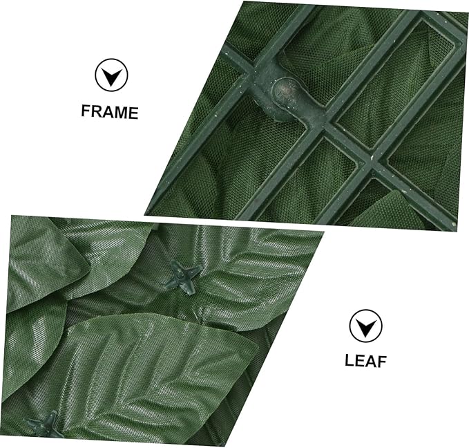 Artificial Leaf Hedge Fence Panel with Clasps UV Resistant Privacy Screen for Garden Balcony Wall Realistic Green Faux Leaves Decorative Outdoor Privacy Fence