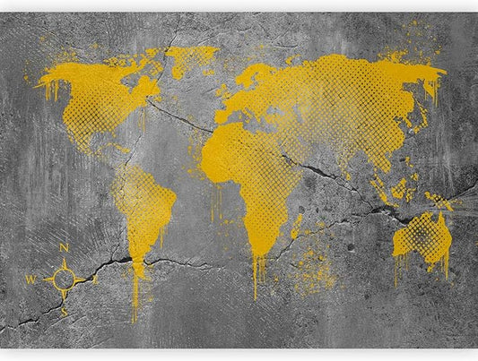 artgeist Wall Mural World Map 154x110 in - XXL Peel and Stick Self-Adhesive Wallpaper Removable Large Sticker Foil Wall Decor Print Picture Image Design Map of The World k-A-0494-a-a