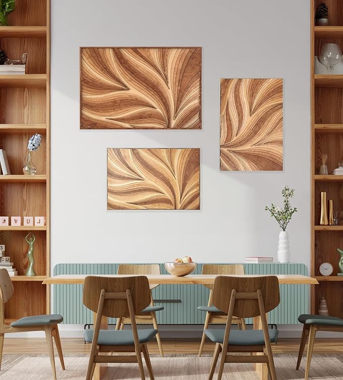 NEODECO Parametric Wood Verso, Award Winner-A'Design 2025, Wood Wall Art, 3D wood wall sculpture, Abstract wall decor, Acoustic wall panel (Medium)