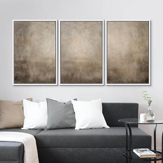 MUDECOR Framed Wall Art Print Set Neutral Abstract Landscape Illustrations Modern Art Boho Decorative Colorful Chic for Living Room, Bedroom, Office - 16"x24"x3 White