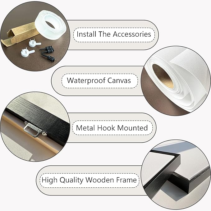 Abstract Canvas Wall Art Navy Blue Wall Art for Living Room Framed Modern Artwork for Walls, Above Bed Wall Decor Navy and Gold for Bedroom and Living Room Office Pictures Wall Decor 24×48IN