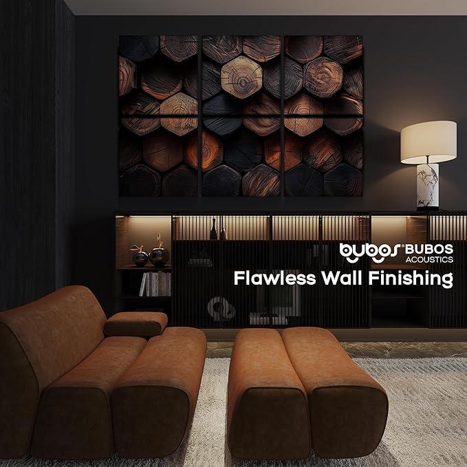 BUBOS 6 Pack Art Acoustic Panels Soundproof Wall Panel,70.8X47.2 Inches Large Sound Absorbing Panel,Self-Adhesive Decorative Acoustical Wall Panels, Acoustic Treatment for Home（Timber Code）
