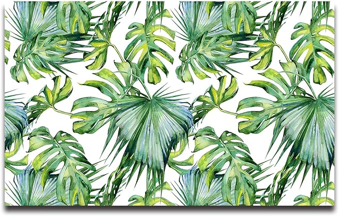 Cliouar-Wall Mural Wallpaper for Bedroom Living Room 3D Mural Monstera Tropical Plant Green Plant Banana Leaf Palm Leaf 103" x 69" (Not Self-Adhesive)