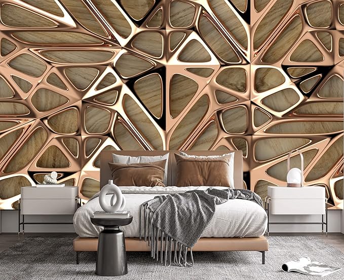3D Metal Wall Mural Wallpaper for Bedroom 178" x 117"