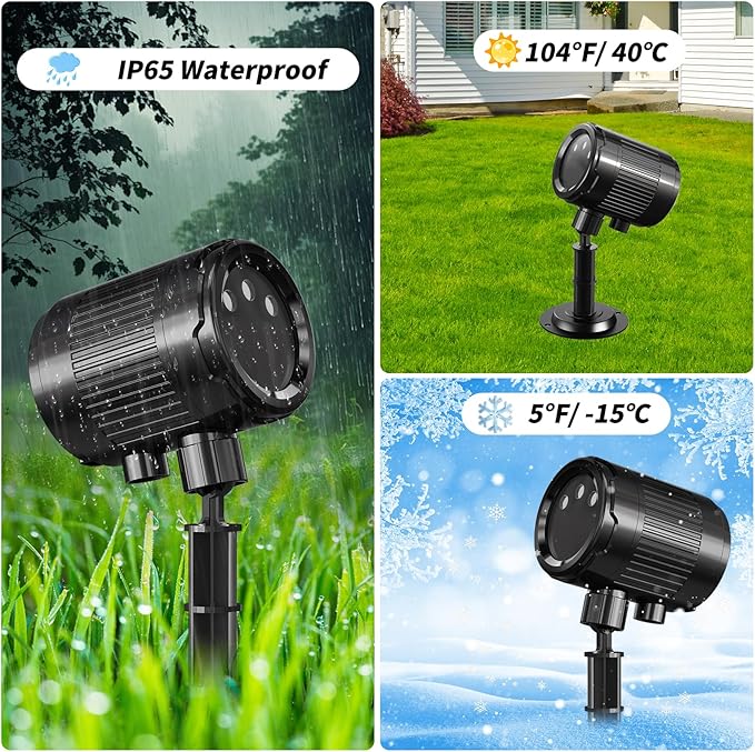 Christmas Laser Projector Light Outdoor: RGB 3 Colors Firefly Moving Laser Lights, IP65 Waterproof Star Projector Lights Show Decor for Garden Yard Holiday Party, Christmas Halloween New Year Gift