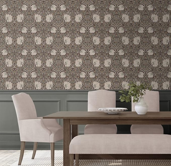 NextWall Pimpernel Floral Peel and Stick Wallpaper (Auburn & Eucalyptus)