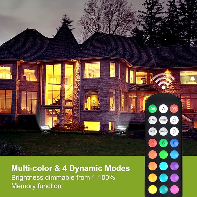 LED Wall Washer Flood Lights with RF Remote, 144W RGBW+5700K Color Changing Wash Lighting Waterproof Heavy-duty LED Wall Washing Light for Outdoor & Indoor Lighting Projects, Church, Building, Hotels