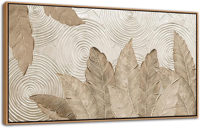 Minimalist & Modern Art for Bedroom Decor Framed Abstract Artwork for Walls Neutral & Contemporary Beige Wall art - Artwork for Living Room and Boho Style Large Abstract Wall Art 20×40IN