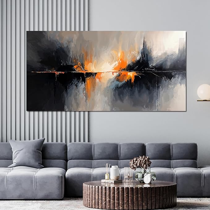 Abstract Canvas Wall Art Decor Black and White Wall Art Prints Art Work for Wall Decor Large Modern Wall Art Decorations Abstract Art Oversized Artwork for Walls Bedroom Office Decor 29" X 58"