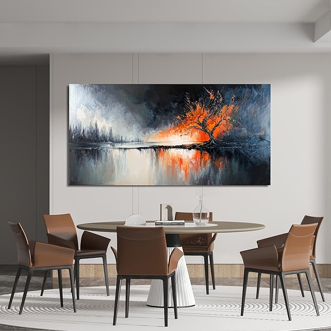 Large Wall Art Decor Black and White Canvas Wall Art Prints Modern Tree of Life Wall Art Abstract Canvas Art Wall Decor Canvas Pictures for Living Room Artwork for Walls Home Office Decor 29" X 58"