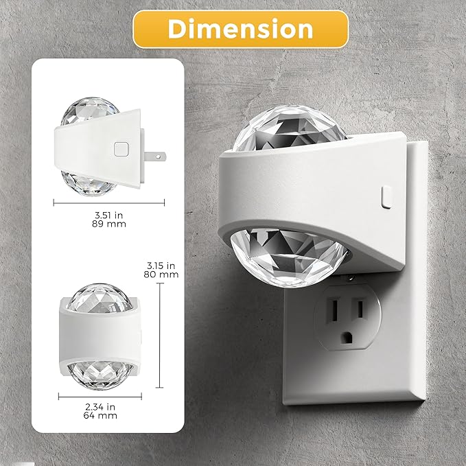 L LOHAS LED Projector Night Light,2 Pack Plug in Night Light with Light Sensor,Multi-Color Nightight for Kids Playroom Christmas Party Gift