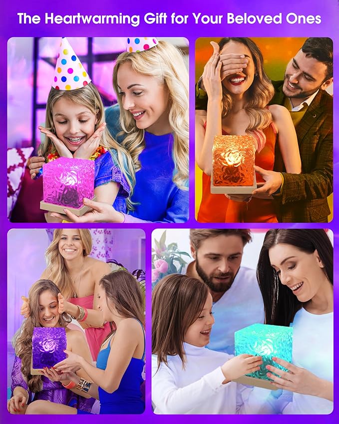 Aurora Ocean Wave Projector Light, Cordless Rechargeable, 16 Colors 4 Modes Northern Lights Lamp with Touch & Remote for Bedroom, Water Ripple Night Light for Room Decor Ambient Mood Lighting