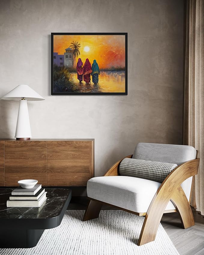 Bangladesh Art Print Poster, Asia Oriental Countries Culture Wall Art Asian Paintings for Bedroom Bathroom Living Room Decor 97 (Bangladesh, 24 x 36 inches, Black Frame)