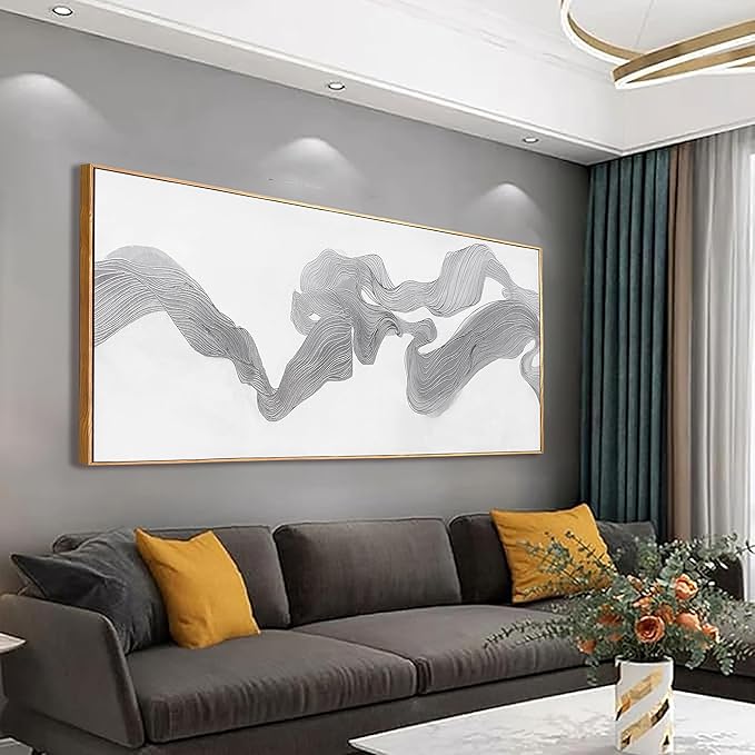 Abstract Canvas Wall Art Abstract Mist Texture Art With White Background Artwork Canvas Prints Canvas Picture Contemporary Wall Art Bedroom Living Room Office Decoration Framed Ready To Hang 24x48 Inch