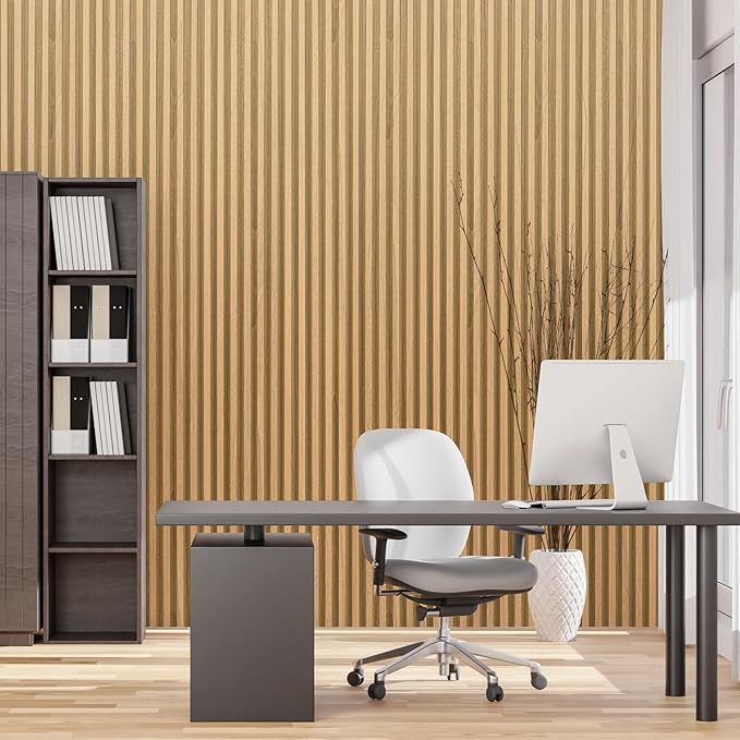 Art3dwallpanels Wood Slat Wall Paneling, 3 Pack WPC Soundproof 3D Wall Panels for Interior Wall Decor, Fluted Textured Panel Wall Slats, Sample