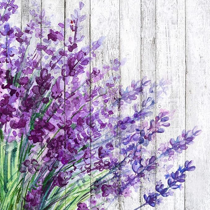 Lavender Wall Decor Purple Wall Art Rustic Farmhouse Flowers Canvas Prints Rural Floral Pictures for Bathroom Nature Botanical Paintings Artwork Dining Room Kitchen Home Decorations 16x24” 3 Pcs/Set