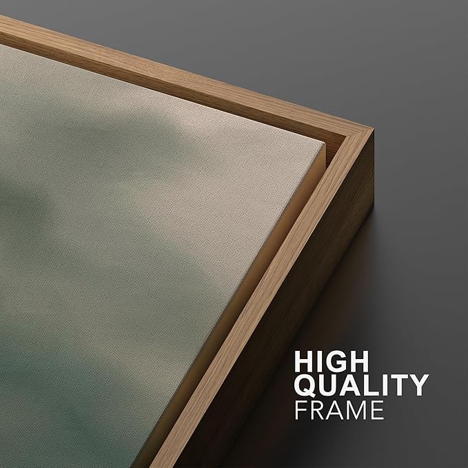 MUDECOR Framed Wall Art Print Set Soft Green Cloudscape Tranquil Abstract Nature Illustrations Modern Art Boho Decorative Colorful Chic for Living Room, Bedroom, Office - 16"x24"x3 Natural