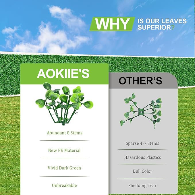 AOKIE 48x120 in Artificial Grass Roll Wall(40 sq ft), Boxwood Hedge Wall Panels UV-Anti Grass Backdrop Wall Decor, Greenery Privacy Hedge Screen for Indoor Outdoor Patio Balcony, Party Garden Fence