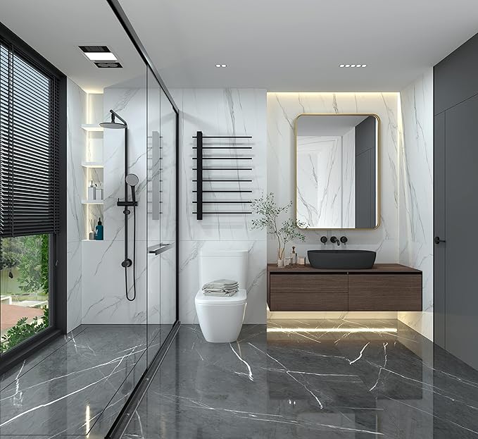 ANDY STAR 24x32 INCH Gold Bathroom Mirror, Brushed Brass Mirror, Rounded Rectangle Mirrors, Anti-Rust SUS304, Tube Metal Framed, 1’’ Deep Wall Mounted Vertically/Horizontal