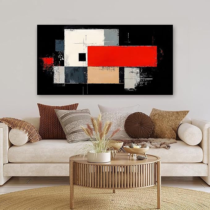 Abstract Wall Art Decor Large Modern Wall Art Decorations Wall Art Pictures for Living Room Abstract Canvas Art Wall Decor Black and White Wall Art Prints Artwork for Walls Bedroom Office Decor 24" X 48"