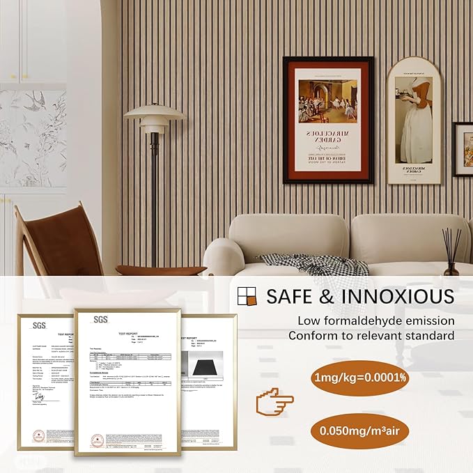 Acoustic Wood Wall Panels, 2 PCS Slat Wall Panels - Walnut Veneer Soundproof Panels for Home & Office, 94.5" Extra-Long Easy Peel & Stick Panels for Walls (11.8"W x 94.5"L)