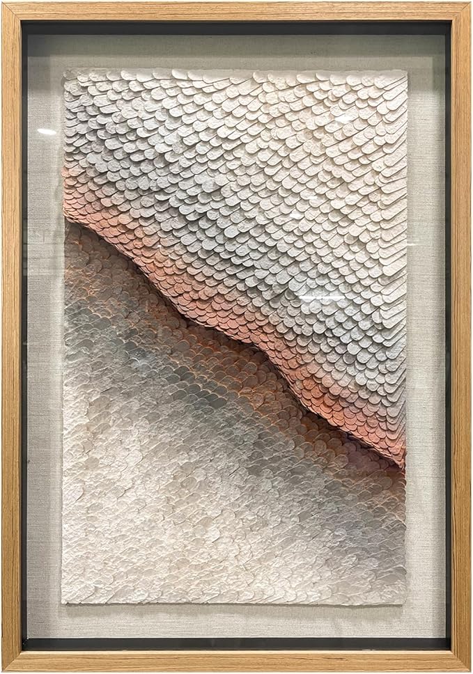 BrightA White 3D Wave Wall Sculpture - Heat-Formed Acrylic Strips Art with Dynamic Shadow Play, Solid Wood Frame Contemporary Artwork for Modern Interiors 39.4" x 59"