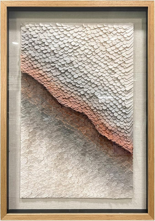 BrightA 3D Paper White Wall Art Abstract Wall Art Framed Artwork for Walls Frame Large Artwork for Living Room Office 27.5"x39.4"