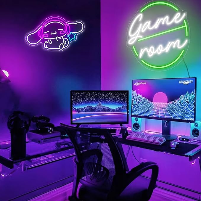 CinnamoRoll Neon Sign Anime Neon Sign for Wall Decor Janpanese Neon Light for Bedroom Wall Decor Game Room Decor Livingroom Decor for Kids, Personalized Gifts for Girls