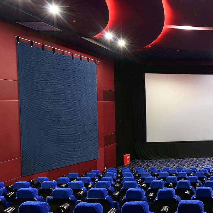 MABOZOO Studio Sound Blanket, 96x80 Large Soundproof Blanket with Grommets, Heavy Duty Sound Dampening Noise Reducing Divider for Workshop, Basement, Laundry, Acoustic (Black)