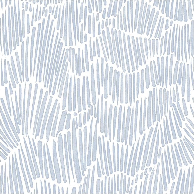 Blue Wallpaper 17.3"×78.8" Modern Striped Peel and Stick Wallpaper Boho Removable Self Adhesive Wall Paper for Bedroom Waterproof White and Blue Contact Paper Vinyl