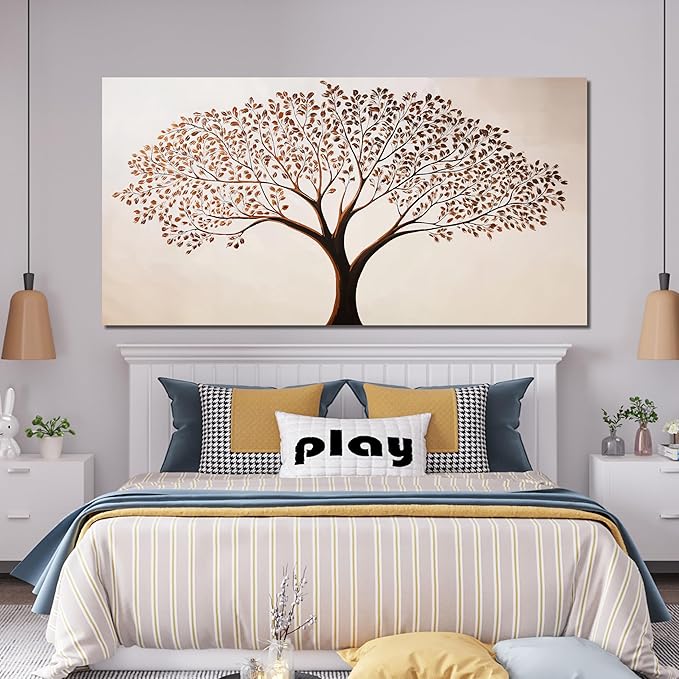 Canvas Art Wall Decor Modern Tree of Life Wall Art Prints Oveersized Canvas Wall Art Decor Minimalist Botanical Wall Art Decor Large Wall Art for Living Room Home Office Wall Decor Aesthetic 29" X 58"