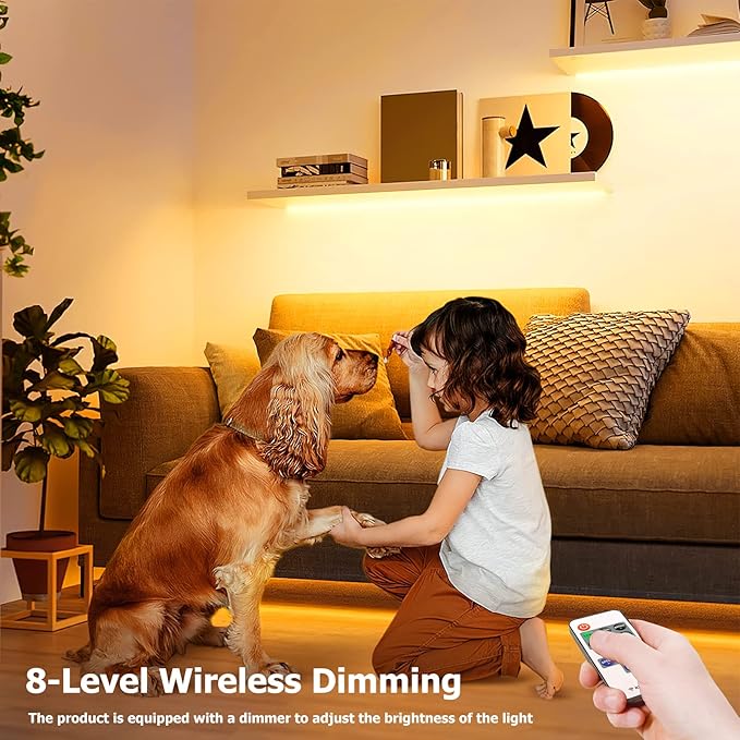 Neon Rope Lights, 16.4ft Rope Lights with Dimmable Remote and Adapter, Waterproof Flexible Smart Led Strip Lights for Bedroom, Super Bright, DIY Neon Sign, Indoors Outdoors Wall Decor, Yellow