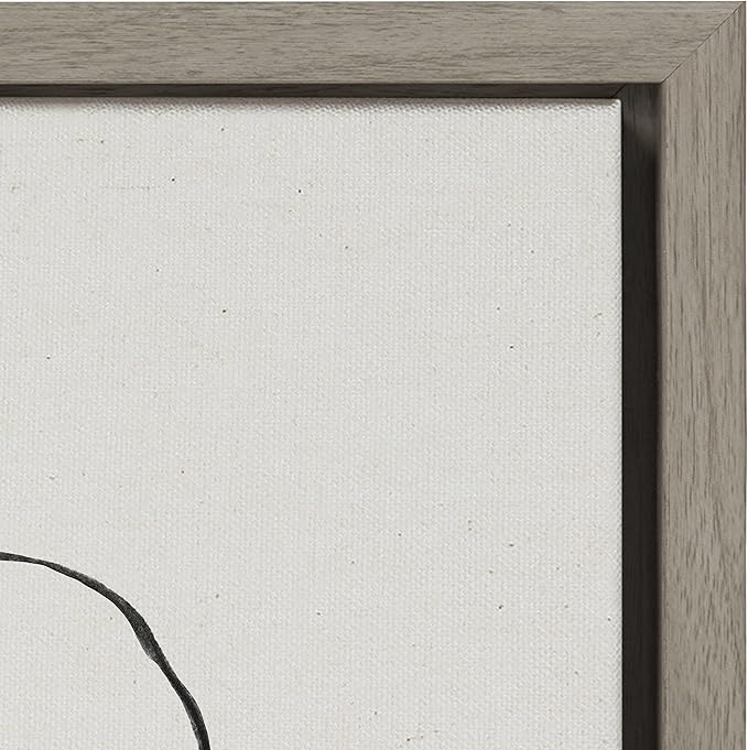 Kate and Laurel Sylvie Sylvie Modern Circles and Going in Circles Framed Linen Textured Canvas Wall Art Set by Teju Reval of SnazzyHues, 2 Piece 18x24 Gray, Decorative Abstract Art Print for Wall