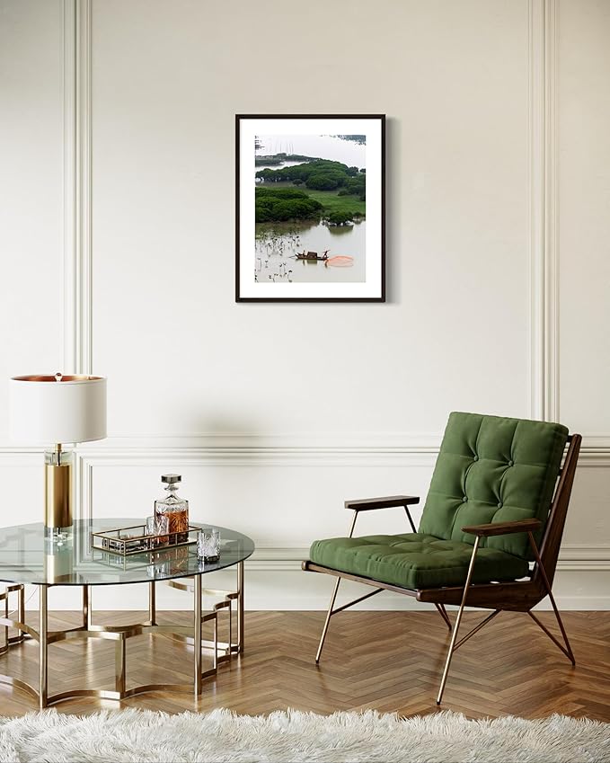 Oriental Beauty: Stunning Feng Shui Landscape Wall Art Vertical Prints for Home Decor in 3 Sizes (Casting Nets in the Mangrove Waters, 12" x 18", Oriental Beauty)