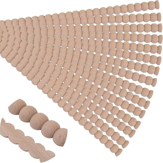 15-Pack 15.75" Unfinished Wood Beaded Trim - Easy to Paint, Cute Decorative Molding DIY Craft for Furniture Frame, Mirror Edge, Wall, Door, Closet, Dresser, Shelf
