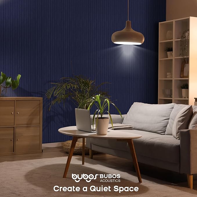 BUBOS 5 Pack Large Acoustic Panels,47.2" X 23.6" Self-Adhesive Acoustical Wall Panel, Sound Proof Panel for Office, Decorative Soundproof Wall Panels for Home Studio (Dark Blue 1)