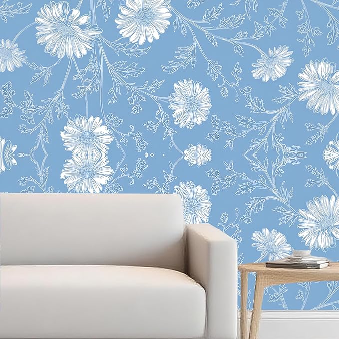 Nuxovilar Light Blue Snowflake Textured Peel and Stick Wallpaper, 15.75"x39.37", Self-Adhesive Contact Paper, Winter Holiday Theme for Bedroom, Living Room and Table Decor