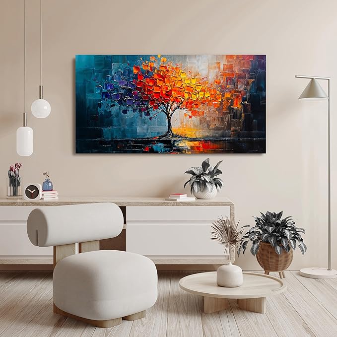 Canvas Wall Art Decor Modern Wall Art Pictures for Living Room Tree of Life Wall Art Decor Colorful Wall Art Prints Canvas Art Wall Decor Artwork for Walls Kitchen Bedroom Office Wall Decor 20" X 40"