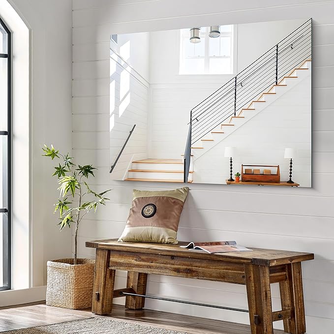 KOCUUY Frameless Mirror, 36"x48" Bathroom Mirror for Over Sink, Unframed Vanity Mirror, Large Rectangle Mirror for Bathroom, Bedroom, Living Room, Entryway, Upgraded Shatterproof