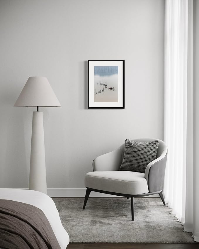 Oriental Beauty: Stunning Feng Shui Landscape Wall Art Vertical Prints for Home Decor in 3 Sizes (Tranquil Fishing: Reflections on a Serene Waterway, 12" x 18", Oriental Beauty)