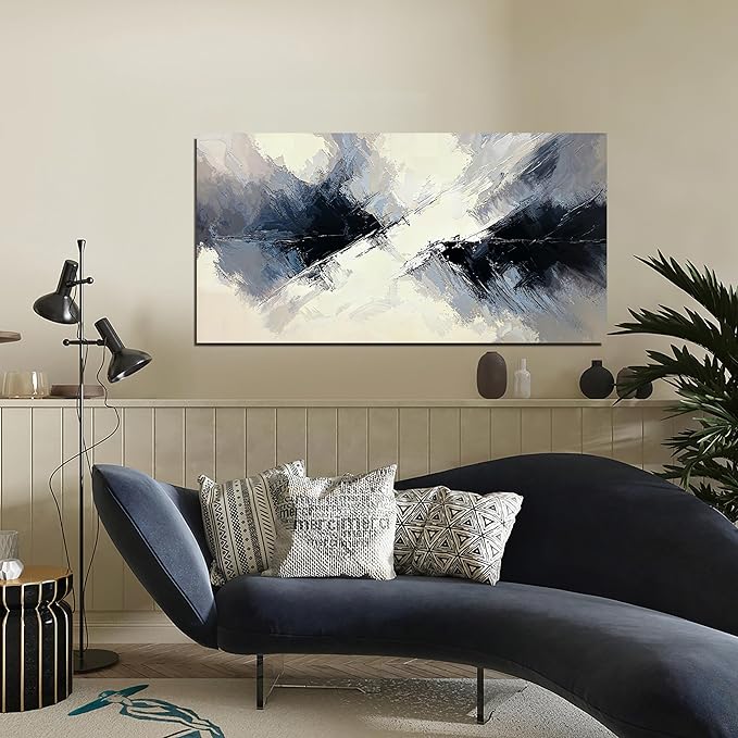 Canvas Wall Art Decor Abstract Canvas Art Wall Decor Black and White Abstract Wall Art Wall Art Pictures for Living Room Artwork for Walls Modern Minimalist Wall Art Prints Home Office Decor 20"X40"