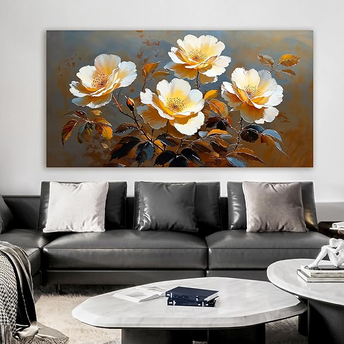 Canvas Oversized Wall Art Decor Wall Art Picture for Living Room Canvas Art Wall Decor Vintage Botanical Wall Art Prints Large Flowers Wall Art Artwork for Walls Bedroom Office Home Decor 29" X 58"
